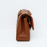 Chanel Double Flap Small Dark Caramel GHW - (MICROCHIP)