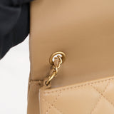 Chanel Mini Flap Quilted Heart Charm Dark Beige GHW