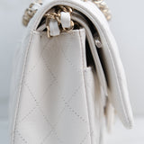 HOLD / Chanel Double Flap Medium White - GHW