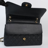 Chanel Double Flap Jumbo Black Ghw -s16