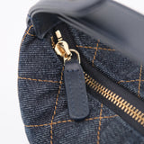 Chanel Classic Mini Hobo Pouch w/ Chain Dark Blue Denim