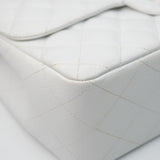 Chanel Vintage Single Flap White Caviar GHW -s12