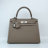 HOLD | Hermes Kelly 25 Etoupe Sellier PHW - U