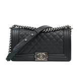 Chanel Le Boy Old Medium Black RHW - s29