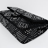 Chanel Strass Swarovski Crystal Black Tweed Medium Classic Flap