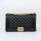 Chanel Le Boy Old Medium Black AGHW - s30