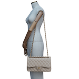 Chanel Double Flap Jumbo Beige GHW - (MICROCHIP)