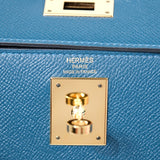 Hermes Kelly 28 Sellier Vert Bosphere GHW - T