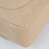 Chanel Beige Double Flap Jumbo Beige Clair -s17