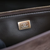 Chanel Maxi Flap 32CM Suede Dark Brown GHW