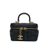 Chanel Black Micro Caviar Vanity Case with Chain - s31