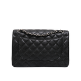 Chanel Double Flap Jumbo Black SHW - s19