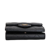 Chanel Tri-fold Wallet Black Caviar