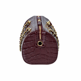 Chanel Bowling Bag Croc Burgundy