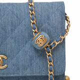 Chanel WOC Denim Pearl Crush GHW - (MICROCHIP)