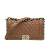 Chanel Le Boy Old Medium Caramel GHW - (MICROCHIP)