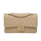Chanel Double Flap Medium Beige Claire GHW - (MICROCHIP)