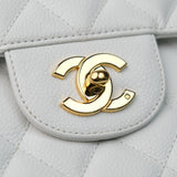 Chanel Vintage Single Flap White Caviar GHW -s12