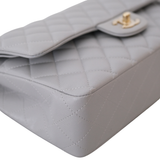 Chanel Double Flap Medium Dove Gray GHW - (MICROCHIP)