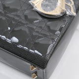 Dior Lady Dior Small Patent Dark Gray