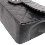 Chanel Double Flap Jumbo Black SHW - s19