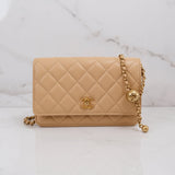 Chanel Wallet on Chain (WOC) Beige Pearl Crush - (MICROCHIP)