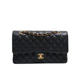Chanel Double Flap Medium Black Caviar GHW - (MICROCHIP)