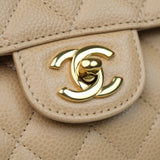 Chanel Double Flap Medium Beige Claire GHW - (MICROCHIP)