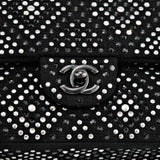 Chanel Strass Swarovski Crystal Black Tweed Medium Classic Flap