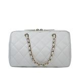 Chanel Mini Bowling Bag White GHW - (BRANDNEW)