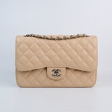 Chanel Double Flap Jumbo Beige SHW - s14