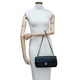 Chanel East West Flap Black Caviar SHW - s10