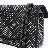 Chanel Strass Swarovski Crystal Black Tweed Medium Classic Flap