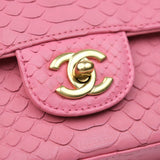 HOLD | Chanel Mini Rectangle Python Pink GHW