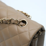 Chanel Double Flap Medium Dark Beige GHW - (MICROCHIP)