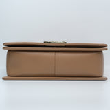 Chanel Chevron Le Boy Dark Beige LGHW - (MICROCHIP)
