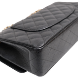 Chanel Double Flap Medium Black Caviar GHW - (MICROCHIP)