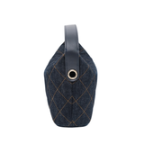 Chanel Classic Mini Hobo Pouch w/ Chain Dark Blue Denim