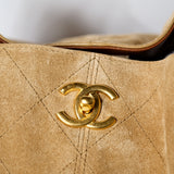 Chanel Coco Base Medium Caramel Suede Hobo Bag