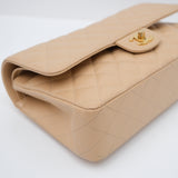 Chanel Double Flap Medium Beige Claire GHW - (MICROCHIP)