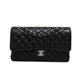Chanel Double Flap Medium Black SHW - (MICROCHIP)
