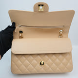 Chanel Double Flap Medium Beige Claire GHW - s31