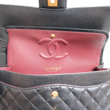 Chanel Double Flap Medium Black Caviar GHW - (MICROCHIP)