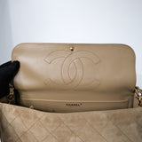 Chanel 26s Suede Dark Beige Maxi Flap GHW - (BRANDNEW)
