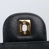 Chanel Double Flap Jumbo Black Ghw -s16