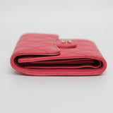 Chanel Dark Pink Trifold Wallet GHW - s22