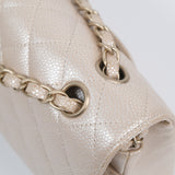 Chanel Double Flap Pearly Beige Medium -s16