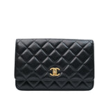 Chanel WOC Black Lambskin Pearl Crush GHW - s30