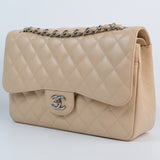 Chanel Double Flap Jumbo Beige SHW - s14