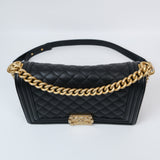 Chanel Le Boy Old Medium Black AGHW - s30